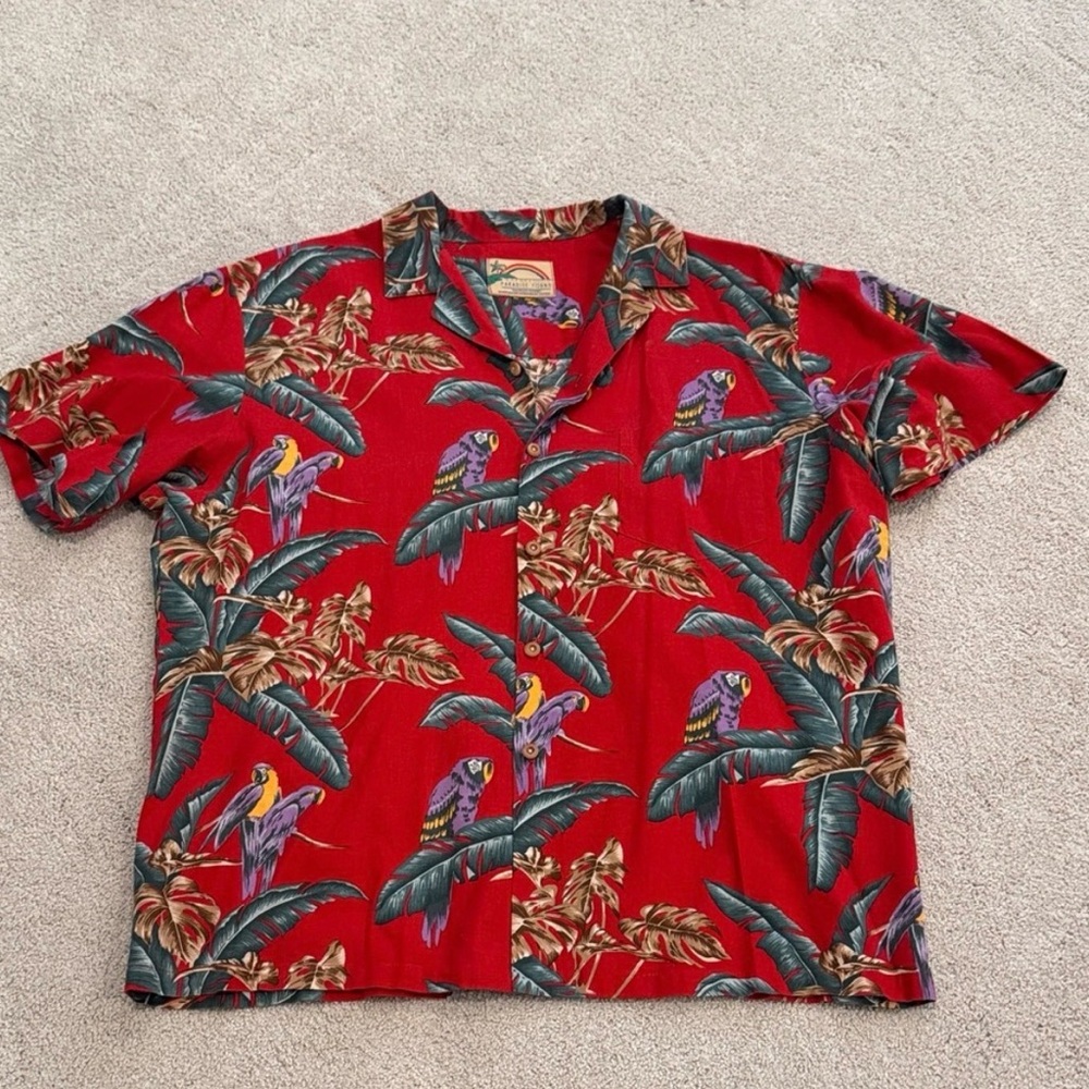 Paradise Found Red “Magnum PI” Hawaiian Shirt